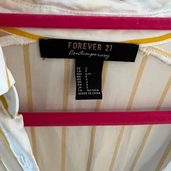 Yellow Stripped Button Up Top - Picture 3 of 3